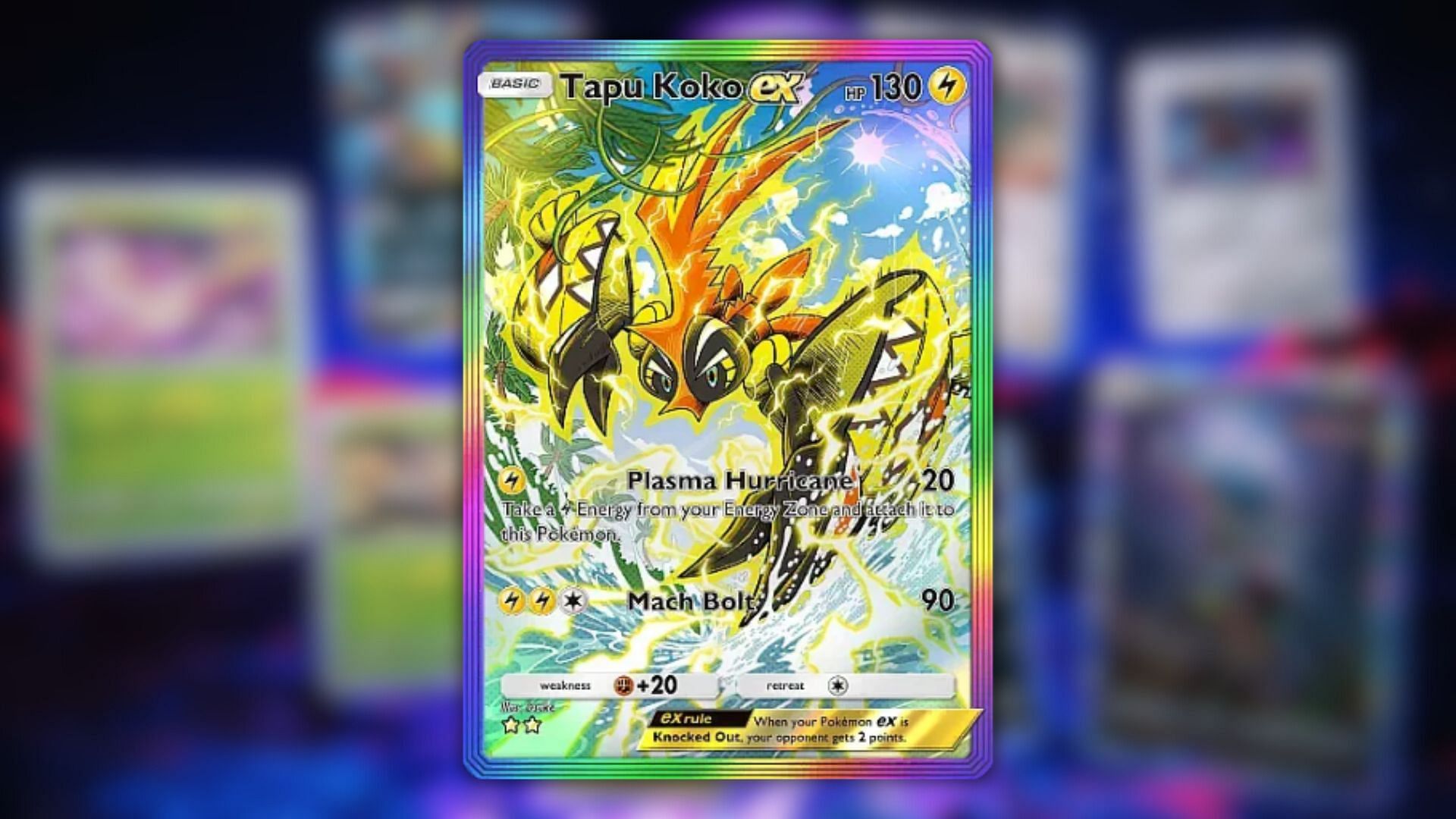 Tapu Koko ex as seen in the game (Image via The Pokemon Company)